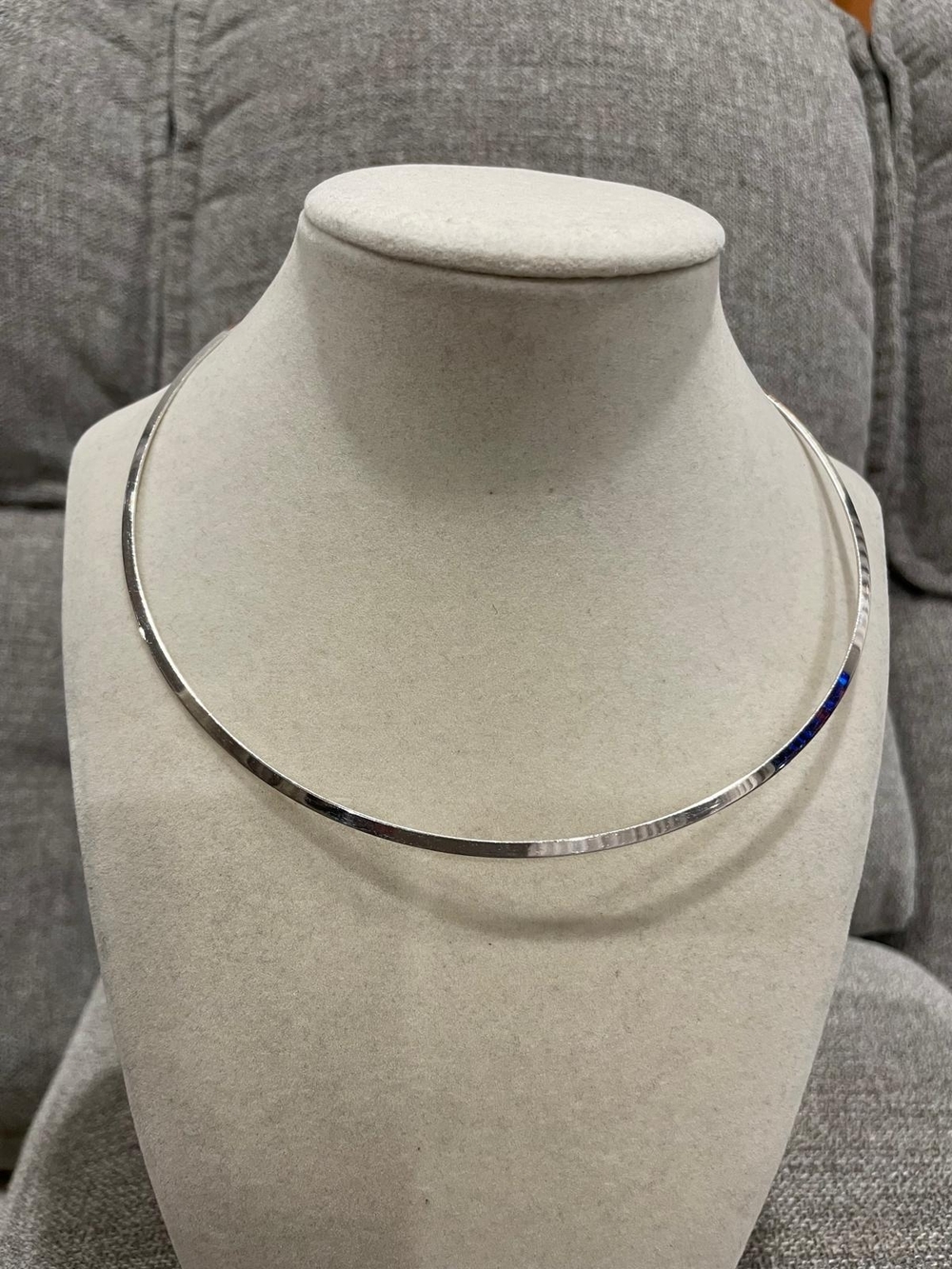 Sterling Silver Collar Necklace - Sleek Silver Choker